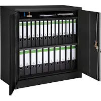 TecTake - Archiefkast met 3 vakken zwart - 402941
