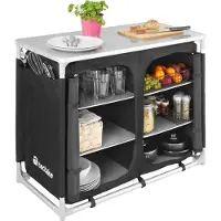 TecTake - campingkeuken afm. 97 x 47,5 x 78cm zwart - 403348