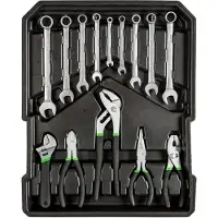 TecTake gereedschapskoffer, gereedschapsset, gereedschapskoffer gevuld 1200-delig, gereedschapstrolley, gereedschapskist met 4 niveaus, aluminium koffer met wielen en telescoophandgreep - zwart