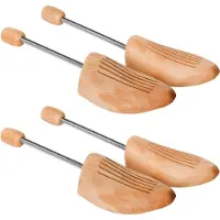 TecTake 2 Paar Spiraalveer Schoenspanners 42-43 - Lotushout, Voorkomt Loopplooien, Innovatief Schoenonderhoud, Universeel voor Dames- en Herenschoenen