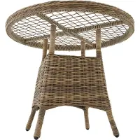 TecTake - Tuintafel natuur met aluminium frame, verwijderbaar veiligheidsglaspaneel, 91 x 73,5 cm