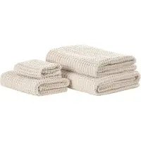 Beliani AREORA Handdoek set van 4 Katoen 100 x 150 cm