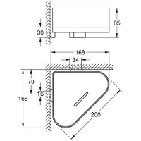 GROHE Selection hoek douchetray met houder - hard graphite (donker grijs) - 41038A00