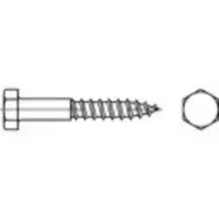 Toolcraft 1061232 Zeskantbout 12 mm 100 mm Buitenzeskant DIN 571 RVS A2 10 stuk(s)