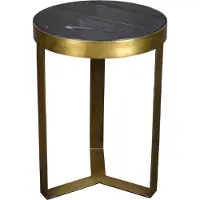 LivingFurn salontafel glennis goud 40x40x55cm marmer