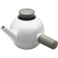 QDO theepot 1 liter 24 x 20 cm porselein/siliconen wit/taupe