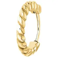 Lucardi Dames Stalen helixpiercing gold twist - Piercing - Staal - Goudkleurig