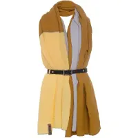 Knit Factory Fay Pareo/xl Sjaal - Oker/citrus - 190x85 Cm