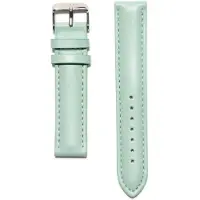 KRAEK Groen Zilver - Leren bandje - horlogebandje - 16 mm bandje - Met pushpin