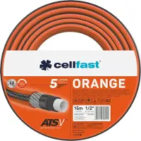 Cellfast ATSV  tuinslang 5-laags tuinslang Waterslang tricot stof UV-bestendig 24 bar barstdruk (1/2 "15m) - ORANJE