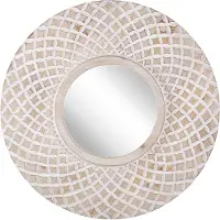 Beliani POMARO - Wandspiegel - Lichte houtkleur - Dennenhout