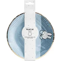 Nijntje Kartonnen Bordjes Blauw 17.8 cm 8 st - Wegwerp borden - Feest/verjaardag/BBQ borden