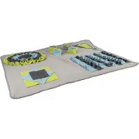 Flamingo Snuffelmat "Joya" voor Honden en Katten – 85x70x5,5 cm – Donkerblauw, Grijs, Lichtblauw, Lichtgroen – Interactieve Speelmat