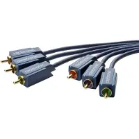 ClickTronic Composite cinch AV Aansluitkabel [3x Cinch-stekker - 3x Cinch-stekker] 3 m Blauw