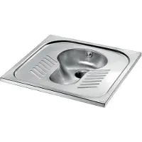 Delabie Hurktoilet SHA 700 1 sproeikop z. sifon Ø1 RVS gesat.