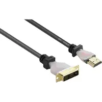 Renkforce DVI/HDMI adapterkabel, DVI-D 18+1-polige stekker, HDMI-A stekker, 1,80 meter, zwart, modelnummer RF-4212216, met vergulde contacten