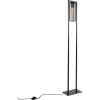 QAZQA Moderne vloerlamp zwart - Balenco Wazo