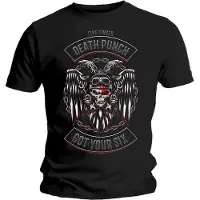 Five Finger Death Punch T-Shirt Biker Badge Homme Noir - Taille L