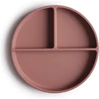 Mushie siliconen zuigplaat | BPA-vrij antislipontwerp (bewolkt mauve)