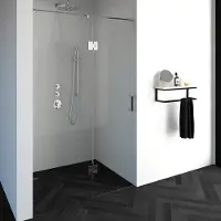 Brauer Void nisdeur 2-delig helder glas 130x200 omkeerbaar met draaideur 60 aan glas incl. glascoating chroom