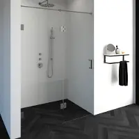 Brauer Void Nis Draaideur 2-delig 150x200cm Greep Zijkant - Geborsteld RVS PVD - Veiligheidsglas - Douche, Douchedeuren - 8720359359964