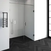 Brauer Void nisdeur 2-delig helder glas 150x200 omkeerbaar met draaideur 70 aan muur incl. glascoating chroom