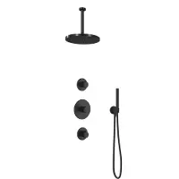 Hotbath Cobber IBS20 inbouw regendoucheset met staafhanddouche aan houder en 30cm ronde hoofddouche aan 30cm plafondarm chroom
