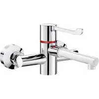 Delabie Securitherm Grootkeukenmengkraan 1/2 inch 2 kraangaten thermostatisch temperatuurbegrenzing Chroom/wit