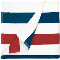 The One Towelling The One Strandlaken Stripe 90x190cm Navy/Rood