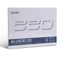 Favini Tekenblok A4 220 gr Glad - Kleur: Wit
