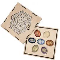 Spiru Chakra Edelstenen Zakstenen Set in Flower of Life Opbergdoos