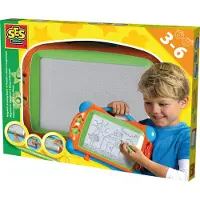 SES Creative 14646, Magnetisch tekentableau voor kinderen, vanaf 3 jaar, Blauw, Groen, Oranje