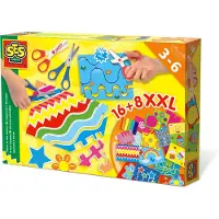 SES Creative – Ik Leer Knippen XXL – Montessori Speelgoed – Veilige Schaar & Metalen Schaar – 24 Knipvellen – Creatief Knutselplezier Vanaf 3 Jaar