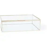 Vt wonen Opbergbox vtwonen Glass with Metal Golden Frame 21 x 33 x 9 cm