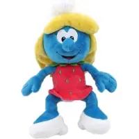 Puppy Smurfin knuffel met aardbeien kostuum (20 cm)