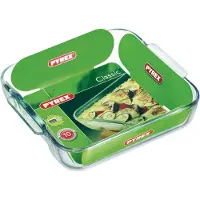 Pyrex 2x Vierkante glazen ovenschaal 1,2 liter 21 x 21 x 6,5 cm - Ovenschalen