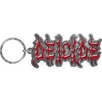 Rock Off Deicide Sleutelhanger Logo Zilverkleurig/Rood