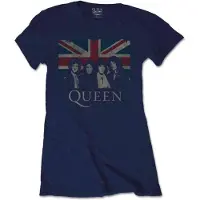 Queen T-Shirt Vintage Union Jack Femme Bleu - Taille L