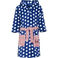 Playshoes Girls Badjas fleece zeepaardje - Blauw - Gr.110/116