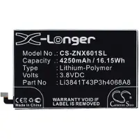 123accu ZTE Li3841T43P3h4068A8 accu (4250 mAh, huismerk)