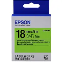 Epson LK-5GBF tape zwart op fluorescerend groen 18mm (origineel)