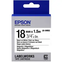 Epson LK-5WB2 magnetische tape zwart op wit 18mm (origineel)