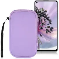Kwmobile telefoontasje universeel geschikt voor M - 5,5" smartphones - 15,2 x 8,3 cm - Hoesje met rits en polslusje -In lavendel -