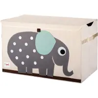 3sprouts Speelgoedkist - WEBER - Olifant - Kind - 100% Polyester - Grijs