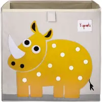 3sprouts Opbergkubus - 3 SPROUTS - Neushoorn - Multicolor - 33x33x33 cm - Kind