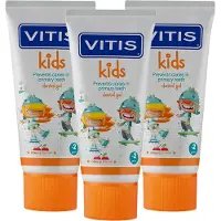 Vitis Kids - Tandpasta & Gel - 2+ jaar - 3x50ml - Kersen smaak - Voordeelverpakking