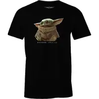 COTTON DIVISION The Mandalorian - Long Black Men's T-shirt The Child Logo - M