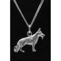 MOOYE ® - Collectie Zilveren Duitse herder ketting hanger - groot