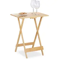 Relaxdays Bamboe klaptafel - balkontafeltje - bijzettafel - opklaptafel - houten tafeltje