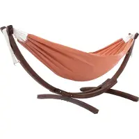 VIVERE Sunbrella Hangmat met houten standaard Kleur: coral